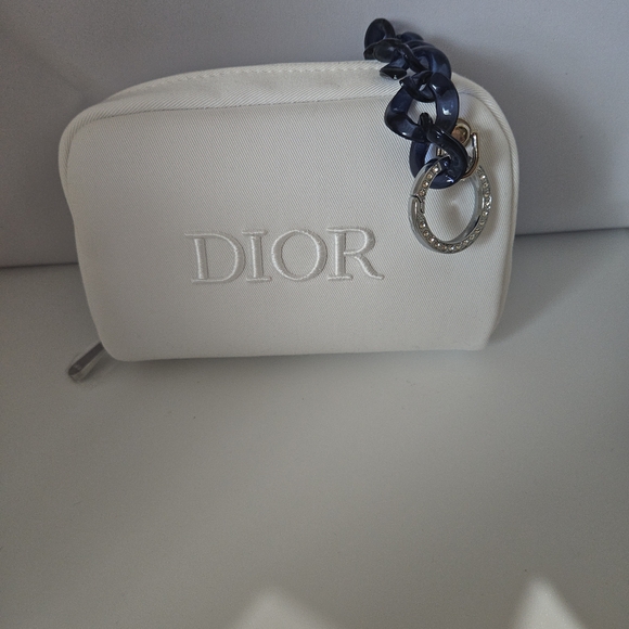 Dior Other - Dior White Bag with Blue Chain Accent